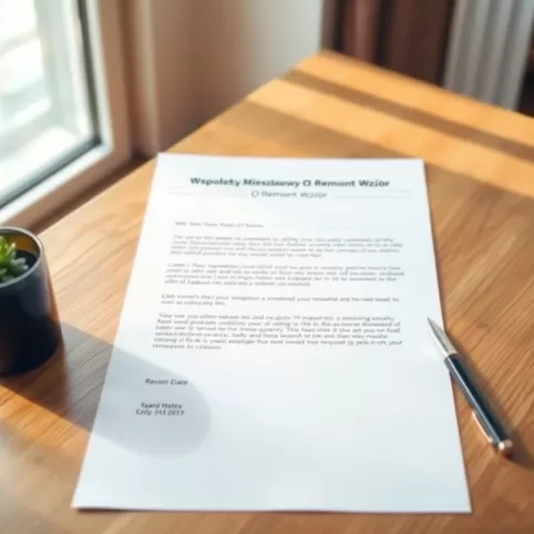 Pismo Do Wspólnoty Mieszkaniowej O Remont Wzór